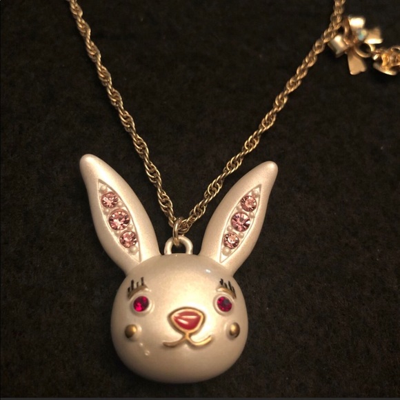 Betsey Johnson Enamel Bunny Necklace. 🐰 - Picture 4 of 10